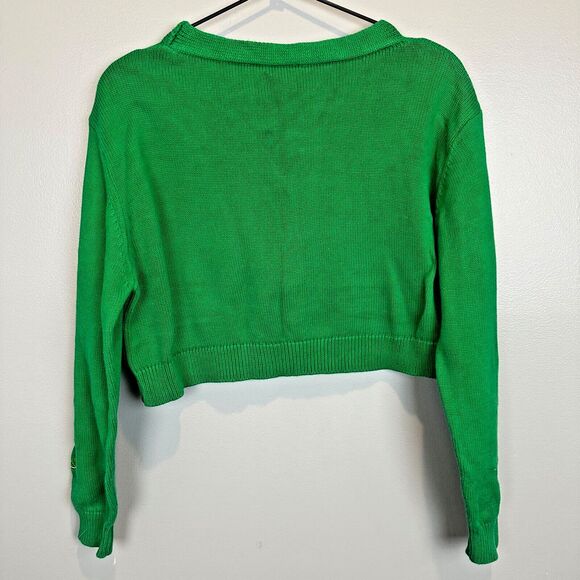 Minga London Green Crop Cherry Cardigan Sweater Womens Small - Picture 4 of 5